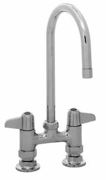 except with 5½ swivel gooseneck 14 height; 8½ clearance from aerator to deck 5F-4DLS05 4 Deck Mounted Faucet with 5½ Swivel Gooseneck
