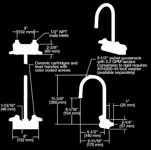 Faucet Same as 5F-4WLX03 except with 0.