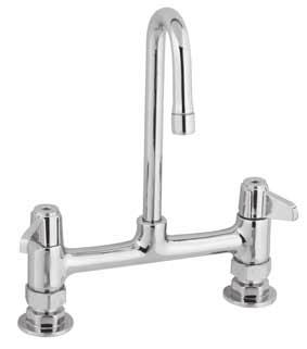 Faucets 5F-8DLX12 5F-8DWX00 8 Deck Mounted Faucet with Wrist Action Handles 5F-8DLX12 8 Deck Mounted Faucet Deck