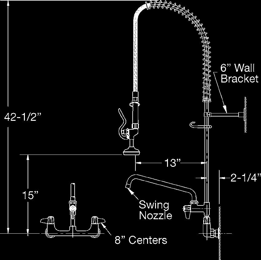Add-On Faucet 5PR-8W08 8 Add-On Faucet 5PR-8W06 6 Add-On Faucet 5PR-8W00-C Pre-Rinse Unit