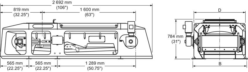 Dimensions 11 11.1 Open unit Open unit dimensions Belt Width B D 457 mm (18") 768 mm (30.25") 718 mm (28.25") 610 mm (24") 921 mm (36.25") 870 mm (34.25") 762 mm (30") 1073 mm (42.25") 1022 mm (40.