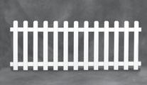 Dogear Picket 3x8 White 3x8 73003186 Picket Spacing: 3 13 16 in.: Picket Size: 7/8 in. x 3 in. Actual Size 36 1 16 in.h x 92¼ in.