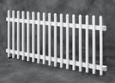 Classic Gothic White 3x8 73002105 Picket Spacing: 3⅞ in.: Picket Size: 2 in. x 2 in. Actual Size 36 1 8 in.h x 9 2 ¼ in.