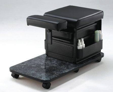 Pedicure Storage Model 511 18 high moveable storage cart with 3 trays and laminated top.