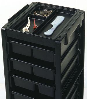 KD2-H With built-in organizer and appliance holder top. LOCKABLE ROLLABOUT: KD3 With flat top.