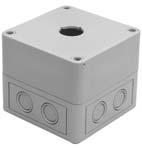 Accessories Stop pushbutton enclosure Grey similar RAL 7035; cover lead-sealable Stop pushbutton enclosure with mounting hole 1 x 22.5 mm dia.