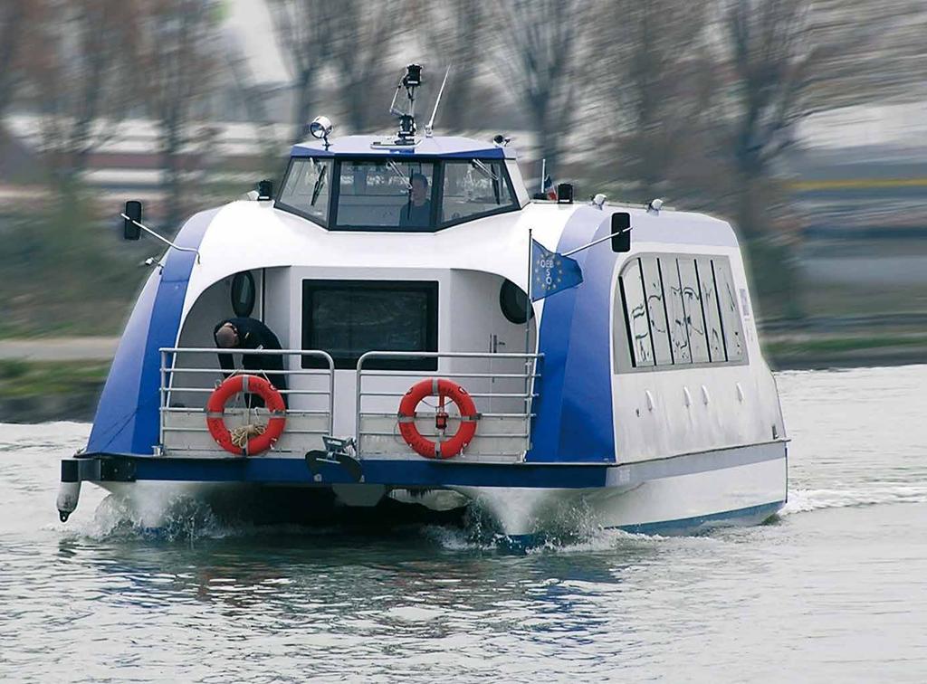 Passenger ferry in Paris fitted