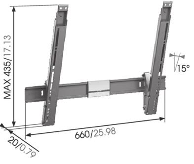 The TV column can only be fitted above a partition. The partition is provided with a cut-out section for cables (no surcharge). No drawers are possible below the TV column. TV column 52 approx.