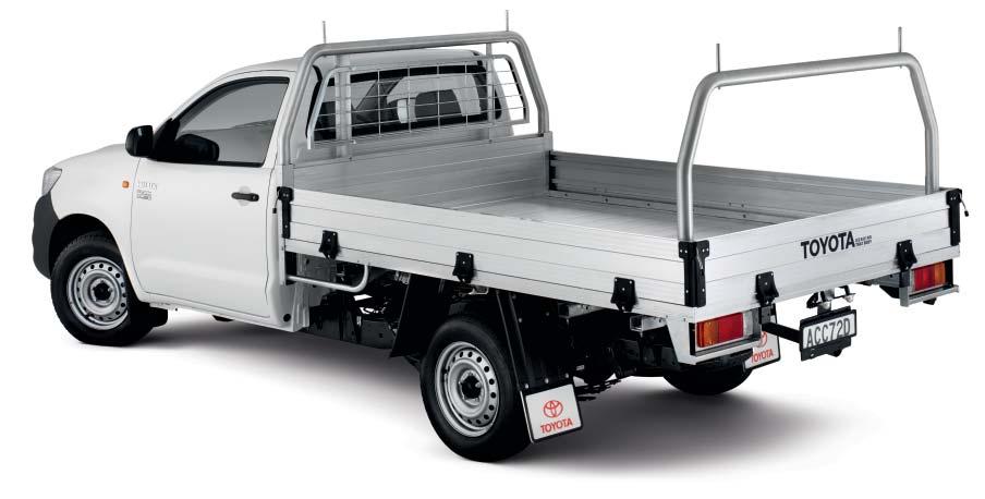 4x2 WorkMate Single-Cab Cab-Chassis featuring Heavy Duty Alloy Tray with optional headboard shown.