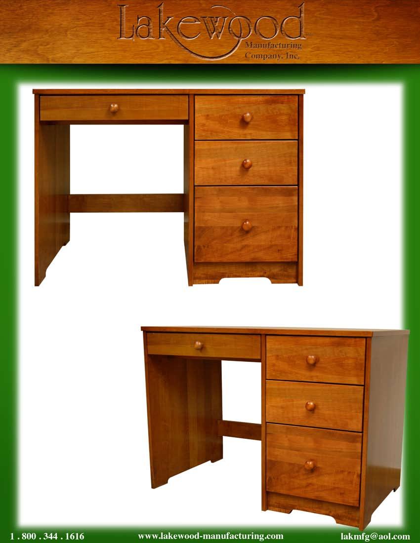 Shaker Pedestal Desk w/ 3 Drawers and