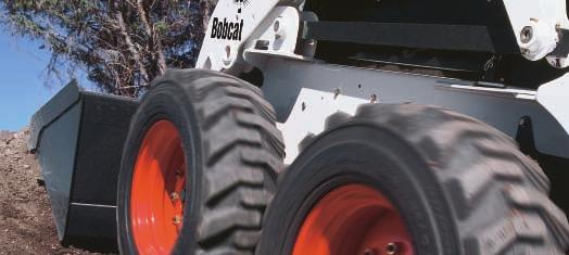 Good Bobcat Standard Duty Tires These pneumatic tires feature the traditional bar-lug design for excellent traction and long wear.