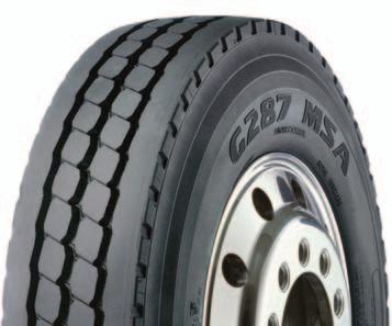 All-Position Unisteel G287 MSA ALL-POSITION MIXED SERVICE TIRE THAT DELIVERS 80% ON-HIGHWAY PERFORMANCE High-mileage tread compound increases miles to removal up to 40%, resulting in less downtime 1