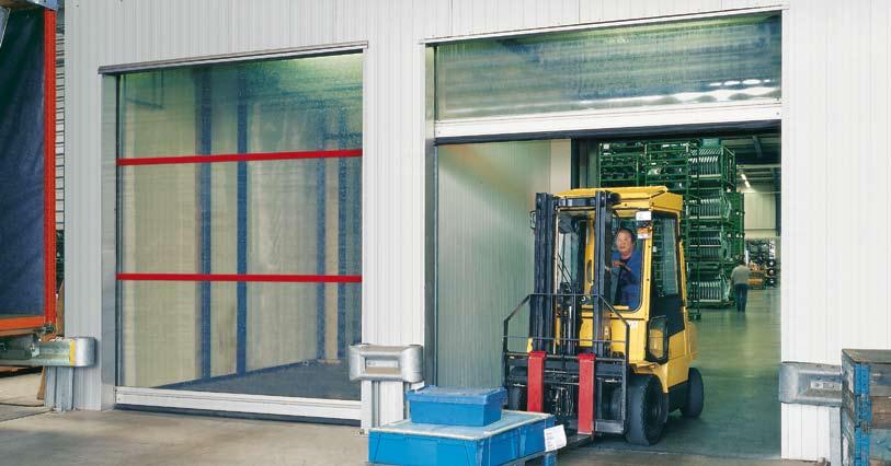 If used as an external door, we recommend the heavy, partially transparent version. See what s coming at you Transport routes become safer through unimpeded visual contact from a distance.