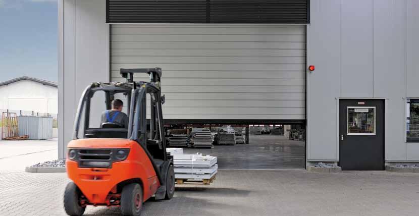 High-speed sectional door HS 5015 Acoustic H Acoustic-rated door with high-lift track application NEW The acoustic-rated solution Due to statutory requirements, acoustic-rated doors are now often