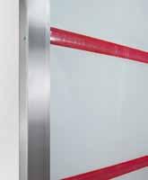This enables an optimum design for ventilation systems. A stainless steel cover on the shaft and operator, and welded-on spring steel stabilisation are further characteristics of this door.