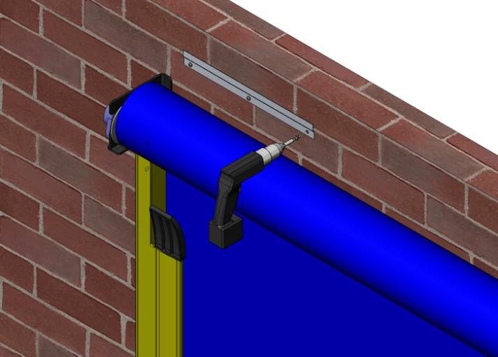 Leave a 12 gap between Z-brackets near centerline of door.