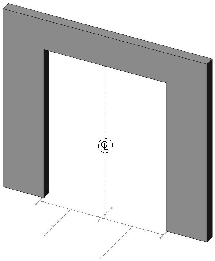 INSTALLATION REFERENCE MARKS 1. Measure from the inside of the left door jamb to the inside of the right door jamb and place a mark on the floor on the door opening centerline. 2.