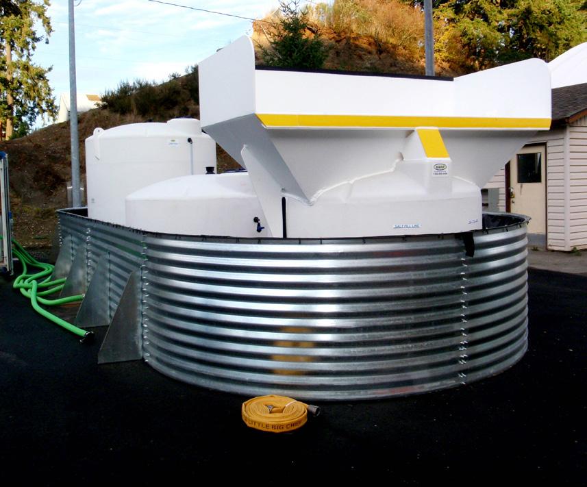 stainless steel containment basins and connected