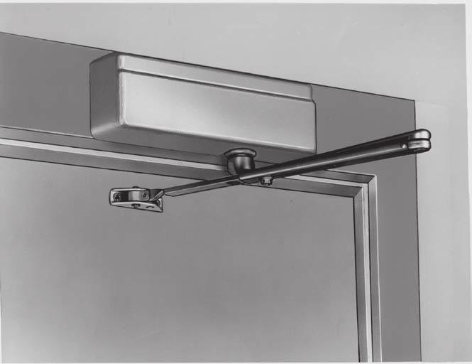 Top Jamb Applications OZ ARM SHOWN 1431-O Top Jamb Mounting Position 12" 3-3/8" Top Jamb applications - The 1431 closer is mounted on the frame face above the door.
