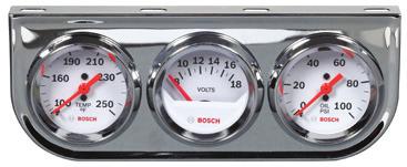 FST 8208 2" Triple Gauge Kit Includes Oil/Water Temperature FST 8207, Electrical Voltmeter FST 8205, and Mechanical Oil