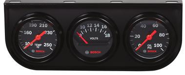 8218 2" Triple Gauge Kit Includes Oil/Water temperature FST 8217, Electrical voltmeter FST 8215, and Mechanical oil pressure