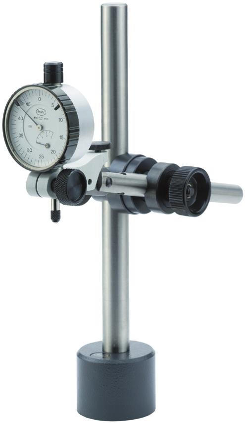 finely adjusted Indicating instrument can be rotated through ± 90 Total height V-way for Magnetic Fine adjust- Mounting Weight Order no. Order no. with base shaft dia.