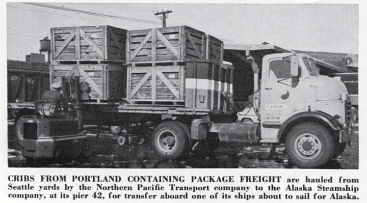 Image from THE NORTHWEST, May-June, 1957 12 inch simple Monad on front Note quite sure on road number placement??? Modeling Notes The trailer is probably a scratch building project.