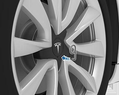 Tire Care and Maintenance Removing and Installing Lug Nut Covers If your Model 3 is equipped with lug nut covers, you must remove them to access the lug nuts. To remove a lug nut cover: 1.