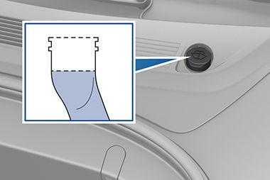 Fluid Reservoirs Topping Up Washer Fluid The only reservoir into which you can add fluid is the washer fluid reservoir located behind the front trunk.