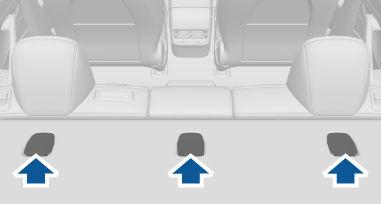 Install LATCH child safety seats in the outboard seating positions only. Use only a seat belt retained seat in the center position.