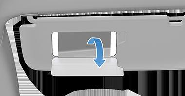 To move the mirror inward or outward, press the corresponding scroll button to the left or right.