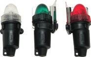 NAVIGATION SIDE LIGHTS Flush mounted. Available in pair: red - green, 12V-5W.