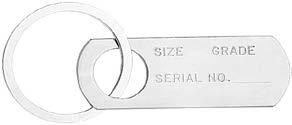 Sling Identification Tag Kits Stamped I Tag Stamped I Tags Heavy uty, Prestamped, Zinc plated metal tag. 4-1/8 x 1-7/16 tag dimensions. 2-1/2 diameter metal attaching ring.