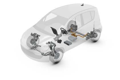 ELECTRIFICATION etb - Electric Twist Beam Close collaboration in the ZF Advanced Urban Vehicle concept vehicle: the innovative front axle allows for a steering angle of up to 75 degrees supported by