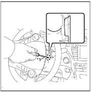 33. Turn the steering wheel assembly (picture 24) the grommet above the gas pedal (picture 27)