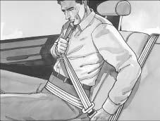 3. To make the lap part tight, pull down on the buckle end of the belt as you pull up on the shoulder part.