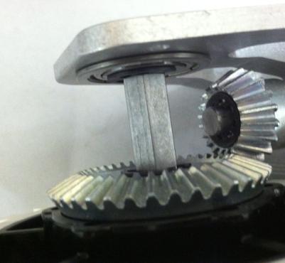 Add a / plastic spacer (am-2930), HiGrip wheel (am- 2256), and the 40 Tooth Bevel Gear (am-2620).