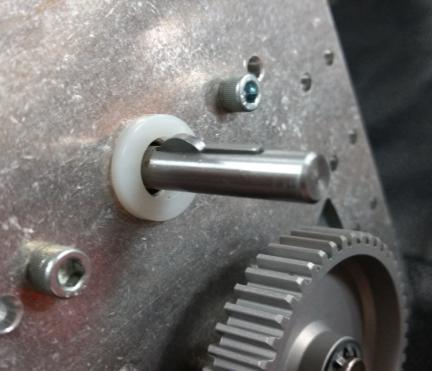 Be sure to put bolt heads in recesses of the Rotational center assembly.