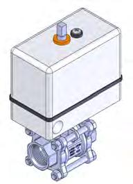 36_RXV4 Series Stainless steel 2-way full port ball valve with electric actuator, NM 4, 4X (Threaded end connection, 2 piece body, actuators are sized for 300 PS pressure differential) imensions for