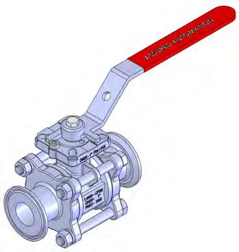 36PM Series Stainless steel 2-way full port ball valve with manual handle (Quick lamp end connections and cavity filler seats; 3-piece body) SO52 () SO52 () S Tapped ole (M6 x 2 mm - ll Sizes) U