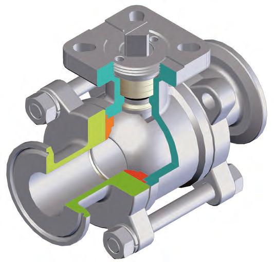 36 Series Stainless Steel 2-way ull Port all Valve (utaway View) PRTS & TURS. Stem: The 36 sturdy blow-out proof stem is designed for direct mounting of actuator that meets SO52 specifications.