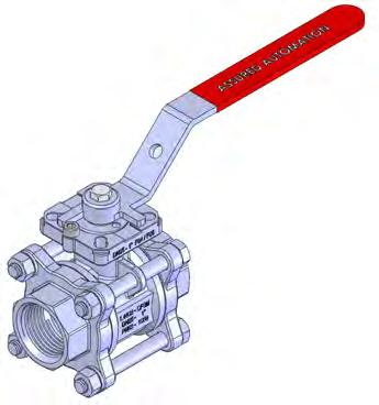 36_RXM Series Stainless steel 2-way full port ball valve with manual handle (Threaded end connection (36N), or socket weld ends (36S); 3-piece body) SO52 () SO52 () S Tapped ole (M6 x 2 mm - ll