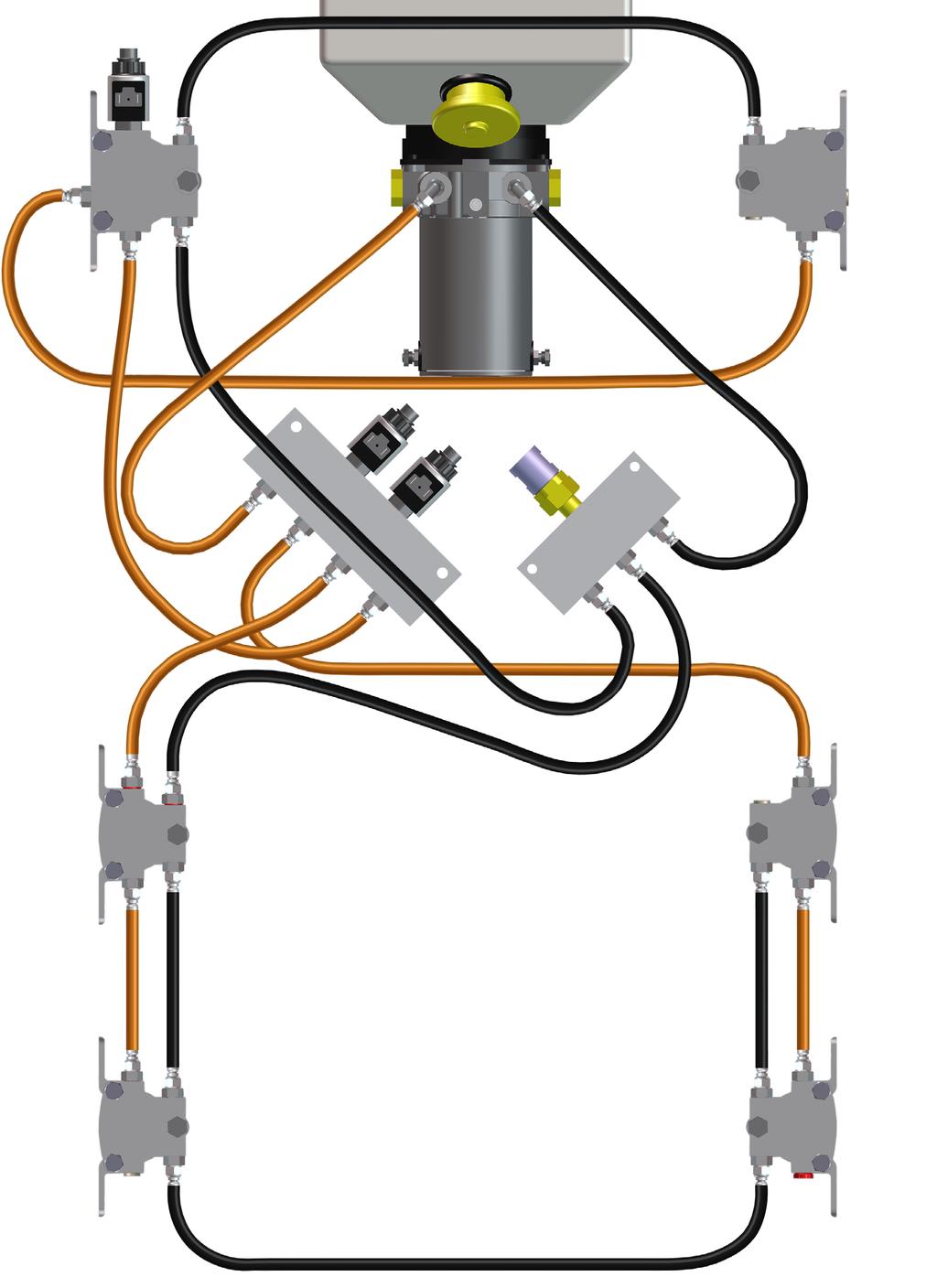 Plumbing Diagram Valve Power unit A B Landing Gear Extend Valve Block C Pressure Switch Valve D Landing Gear
