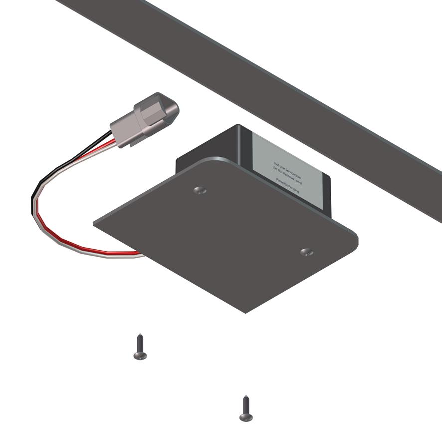 3. Attach the mounting plate and rear sensor assembly to the crossmember using two #12 x 1 hex head self-tapping screws.