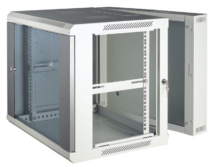 Wall-Mounted Cabinet - Model B The B range of Linxcom 19 wall-mounted cabinets has double sections which provides easy access to the rear of the cabinet whilst wall-mounted using a swing frame