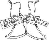Long Seat Sling (Spreader Bar: 6 Point) This sling can only be put on or removed in a lying position and is most commonly used with an amputee.