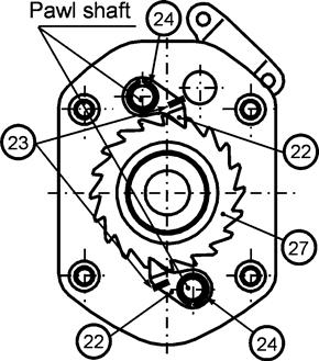 Figure 6-9 Gears 3) Apply (G1) grease to (16) Pinion, (17) Gear #2 and (18) Load Gear. Refer to Table 6-2 for the correct amount of grease.