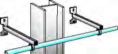 > Fixture accessories > Supporting a Transair system > Directly onto a wall > Offset from a wall 1 1 - Remove the nut at the base of the pipe clip using a screwdriver and insert the screw by passing