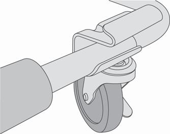 the. Slide the end of the Left Side Strut into the end of the. Place a 1/2-13 Jam Nut over the hole in the. Install a Braking Caster through both struts, the hook and into the Jam Nut.