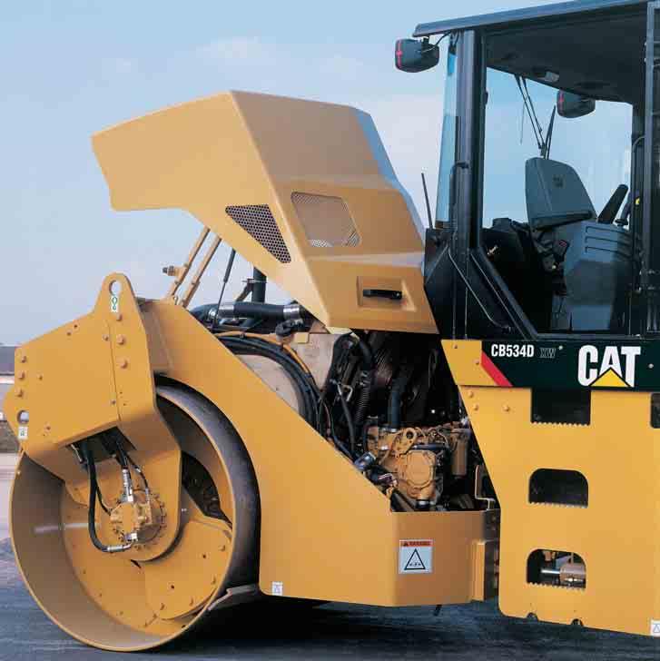 Reliability and Serviceability The and Asphalt Compactors continue to provide exceptional reliability and serviceability that you ve come to expect from Caterpillar. Swing-open hood.